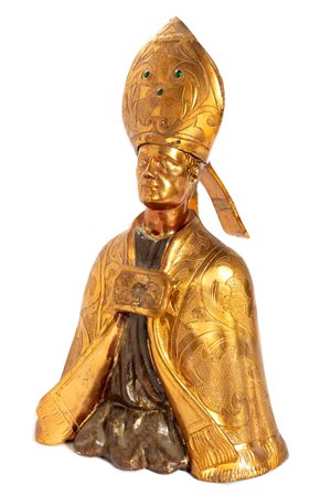 Scultura in terracotta dorata raffigurante San Gennaro, secolo XIX