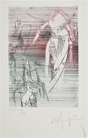 LAM WILFREDO (1902 - 1982) - Comme une cathédrale bombardé.