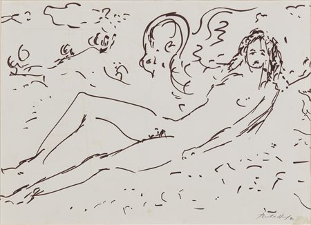 ROTELLA MIMMO (1918 - 2006) - Figura distesa.