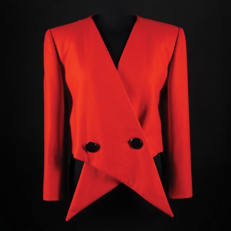 Pierre Cardin giacca in lana rossa con bottoni neri