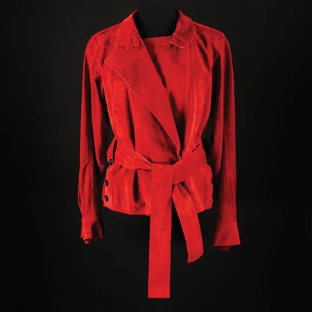 Yves Saint Laurent giacca in camoscio rosso, tg. 38