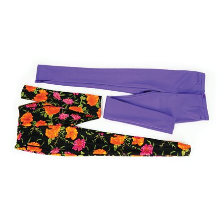 Balenciaga due paia di pantaloni elasticizzati: uno a tinta unita viola;...