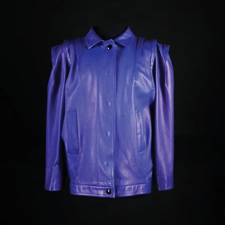 Pierre Cardin giubbotto di pelle viola (lievemente stinto sul collo)
