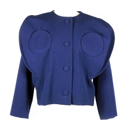 Pierre Cardin giacca in tessuto blu con tasche circolari applicate