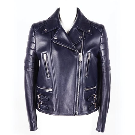 Céline chiodo in pelle blu, tg. 42