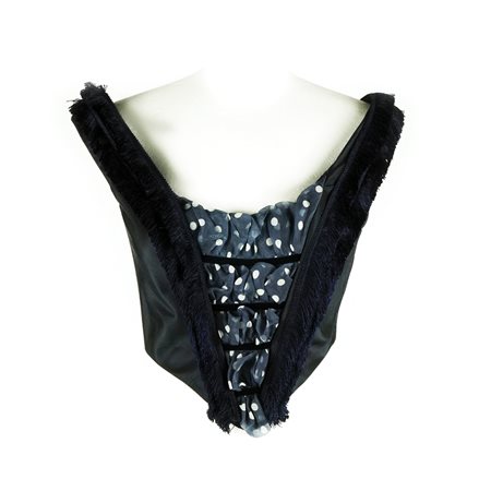 Christian Dior Boutique corsetto in seta e organza blu in parte a pois...