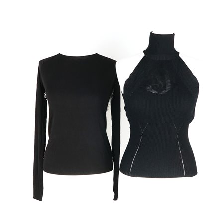 Gianfranco Ferré top a collo alto in viscosa nera, tg. 40 UNITO a maglia in...