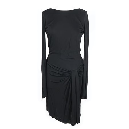 Gucci abito di maglina nera con schiena nuda arricchita da una cintura in...