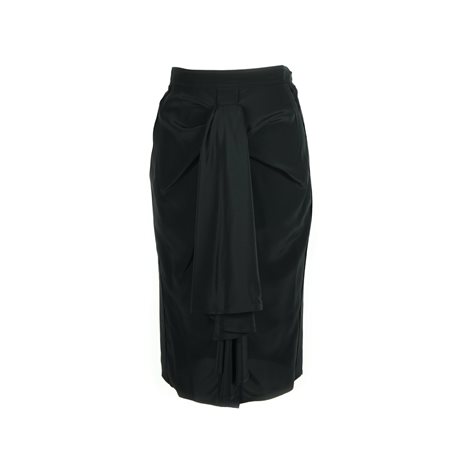 Yves Saint Laurent gonna drappeggiata di seta nera, tg. F 36