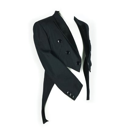 Jean Paul Gaultier giacca "frac" in seta e lino nero