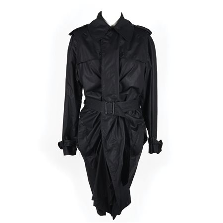 Jean Paul Gaultier trench di cotone nero, tg. I 42