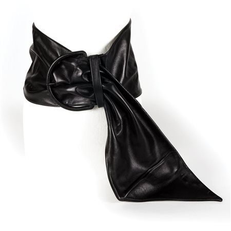 Balenciaga alta cintura in nappa nera a fascia