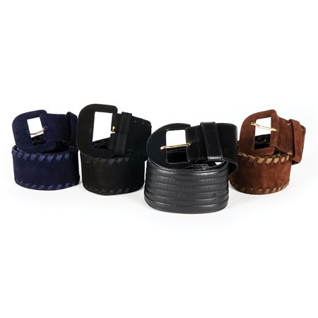 Charles Jourdan quattro cinture: tre in suede di colori diversi e una in...