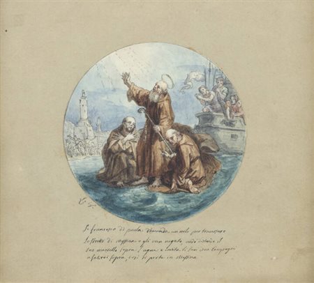 LUIGI VACCA<BR>Torino 1778 - 1854<BR>"Miracolo di San Francesco da Paola"