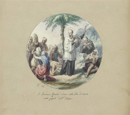 LUIGI VACCA<BR>Torino 1778 - 1854<BR>"Predicazioni di San Francesco Severio"