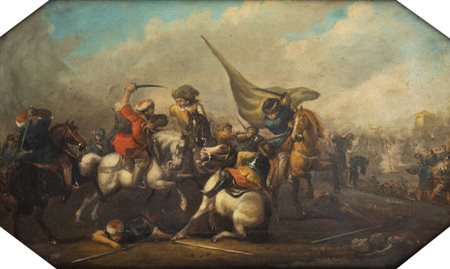 PITTORE ANONIMO FINE XIX SECOLO<BR>"Battaglia"