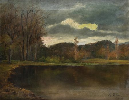 NINA DELLEANI<BR>Pollone (VC) 1866 - 1953<BR>"Paesaggio" 17/9/1936