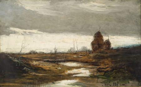 VINCENZO VOLPE<BR>Grottaminarda (AV) 1855 - 1929 Napoli<BR>"Paesaggio" 1879