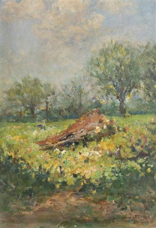 GIULIO SOMMATI DI MOMBELLO<BR>Chieri (TO) 1858 - 1944<BR>"Poirino-Villa Panizza" 1924