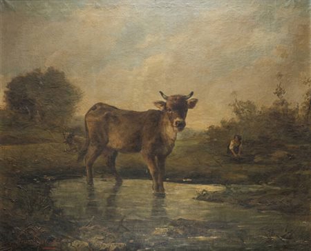 GIUSEPPE CAVALLI<BR>Torino 1840 - ?<BR>"Pastorale"1884