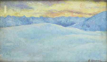 PITTORE NON IDENTIFICATO<BR>"Cime innevate"