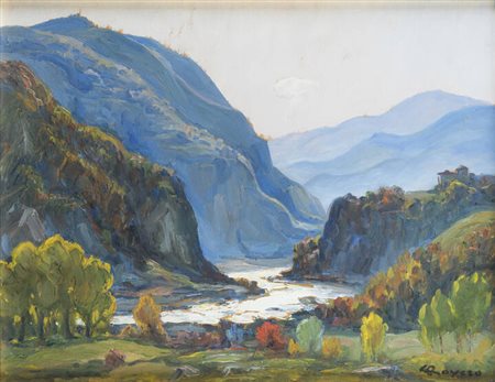 GIOVANNI ROVERO<BR>Mongardino (AT) 1885 - 1971 Noli (SV)<BR>"Paesaggio montano"