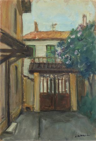 ALFREDO CATARSINI<BR>Viareggio (LU) 1899 - 1993<BR>"Ingresso della casa del pittore" 1970