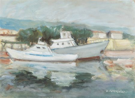 ALFREDO CATARSINI<BR>Viareggio (LU) 1899 - 1993<BR>"Barche da diporto" 1959
