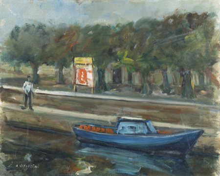 ALFREDO CATARSINI<BR>Viareggio (LU) 1899 - 1993<BR>"Barca di pescatori"