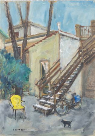 ALFREDO CATARSINI<BR>Viareggio (LU) 1899 - 1993<BR>"La casa del pittore" 1960
