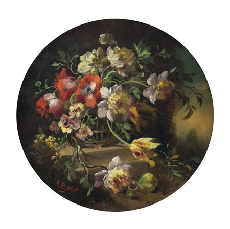 FRANCESCO BOSSO<BR>Vercelli 1864 - 1933 Torino<BR>"Vaso di fiori"