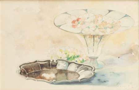 FILIPPO VACCHETTI<BR>Carrù (CN) 1873 - 1945 Torino<BR>"Natura morta" 1937
