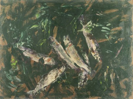 GUIDO TALLONE<BR>Bergamo 1894 - 1967 Alpignano (TO)<BR>"Bruno pescava e io dipingevo"