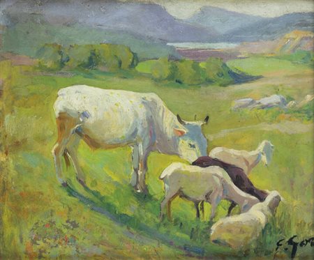GINO PAOLO GORI<BR>Firenze 1911 - 1991<BR>"Pascolo sull'Appennino emiliano"