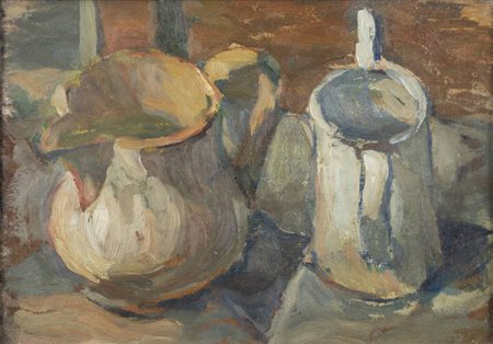 PITTORE ANONIMO ITALIANO DEL PRIMO '900<BR>"Composizione con brocche"