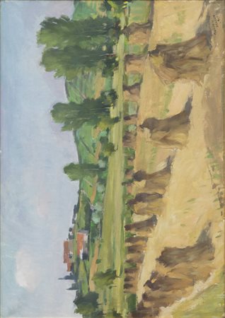 TEONESTO DEABATE<BR>Torino 1898 - 1981<BR>"Paesaggio con covoni" 1967