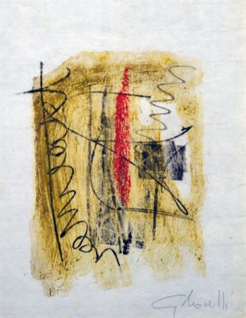 GASTONE NOVELLI (1925 - 1968) Senza titolo, anni 50 Monotipo su carta, cm....