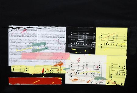 GIUSEPPE CHIARI (1926 - 2007) Senza titolo Acrilico e collage su carta, cm....