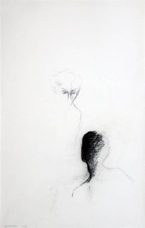 CLAUDIO PARMIGGIANI (1943) Senza titolo, 1984 Carboncino su carta, cm. 55 x...