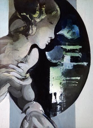 MARIO BIONDA (1913 - 1985) Sogno notturno Olio su tela, cm. 60 x 45 Firmato...