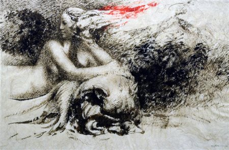 OMAR GALLIANI (1954) Senza titolo, 1984 Disegno su carta giappone, cm. 63 x...