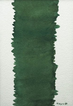 MARIO NIGRO (1917 - 1992) Senza titolo, 1989 Tempera su carta, cm. 40 x 27...