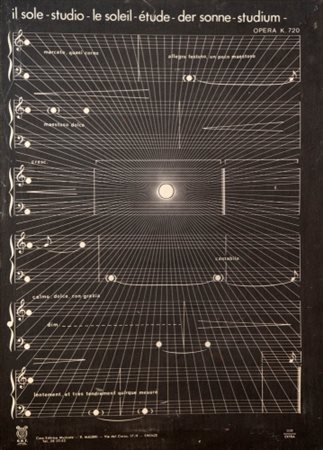 LUCIANO ORI (1928 - 2007) Il sole , 1972 Emulsione su tela, cm. 126 x 90...