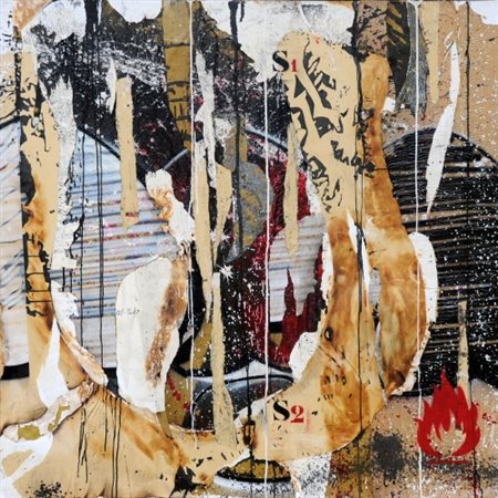 RAE MARTINI (1976) Material Vintage , 2008 Tecnica mista su carta, cm. 150 x...