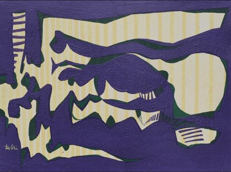 WLADIMIRO TULLI (1922 - 2003) Sul viola Tecnica mista su tavola, cm. 60 x 80...