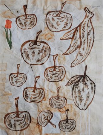 DONALD BAECHLER (1956) Senza titolo, 1990 Tecnica mista su carta, cm. 67 x 52...