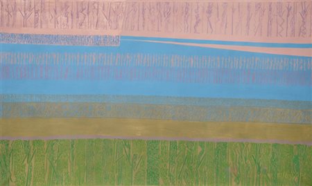 RICCARDO LICATA (1929) Senza titolo, 1982 Tempera all'uovo su tela, cm. 130 x...