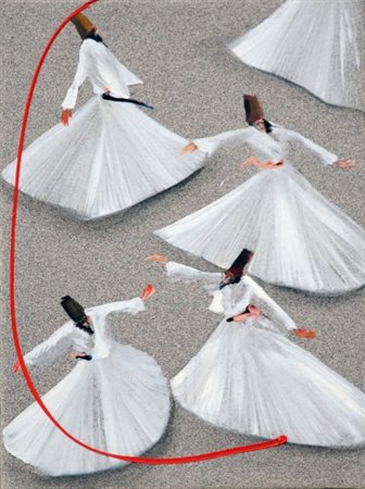 ALDO MONDINO (1938 - 2005) Turcata , 1993 Olio su linoleum, cm. 80 x 60...