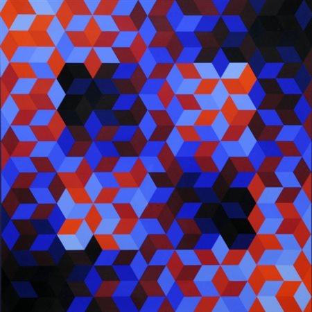 VICTOR VASARELY (1906 - 1997) Senza titolo Litografia a colori, cm. 68 x 68...