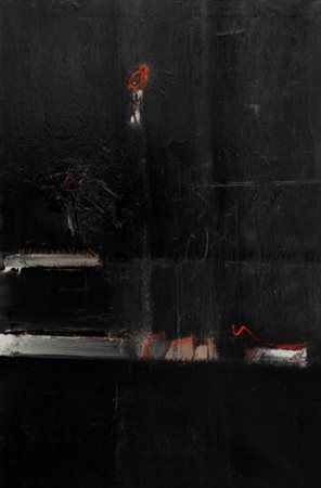 PIERO RUGGERI (1930 - 2009) Figura , 1960 Olio su tela, cm. 120 x 80 Firmato...